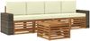 vidaXL Outdoor-Sofagarnitur 5 pcs Natur und Creme Massivholz Akazie 3384006 Bild 2