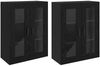 vidaXL Wandmontierte Schränke 2 pcs Schwarz Eichen-Optik 3394586 Bild 2