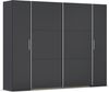 rauch Kleiderschrank, Dreh- und Schwebetürenschrank KRONACH, 4-türig, Grau metallic, 268 x 210 x 59 cm Bild 3