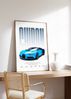 Hypercar Poster Blau · Geschenkidee · Luxus Sportwagen Wandbild · Deko Print ohne Rahmen - 100 x 150cm Bild 3