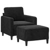 vidaXL Sessel mit Hocker Schwarz 60 cm Samt 3201169 Bild 3