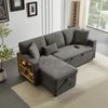 4-Sitzer Ecksofa B 214 x T 131 x H 87 cm aus Oxford-Stoff mit Schlaffunktion und USB Bild 3