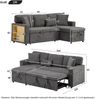 4-Sitzer Ecksofa B 214 x T 131 x H 87 cm aus Oxford-Stoff mit Schlaffunktion und USB Bild 5