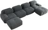 Modulares Ecksofa 75cm×388cm×178cm ohne Montage – rahmenloses Sofa aus Cord in Grau, ergonomisch und flexibel Bild 4