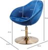 FineBuy Loungesessel SIRAN 70 x 79 x 70 cm Design Drehstuhl | Clubsessel Polsterstuhl mit Armlehne | Drehsessel Cocktailsessel Lounge | Barsessel Besu, Blau Bild 3