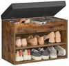 VASAGLE Schuhbank, Sitzbank, Schuhregal mit gepolstertem Kissen, Schuhorganizer mit 3 Ebenen, 30 x 60 x 44 cm, für Flur, Wohnzimmer und Schlafzimmer, vintagebraun LHSDE020W01 Bild 4