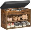 VASAGLE Schuhbank, Sitzbank, Schuhregal mit gepolstertem Kissen, Schuhorganizer mit 3 Ebenen, 30 x 60 x 44 cm, für Flur, Wohnzimmer und Schlafzimmer, vintagebraun LHSDE020W01 Bild 5