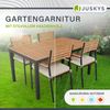 Juskys 'Rhodos' Gartengarnitur - Tisch, 4 Stühle & Auflagen, Akazienholz Natur & Schwarz Bild 2