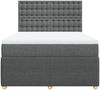 vidaXL Boxspringbett mit Matratze Dunkelgrau 140x190 cm Stoff 3292066 Bild 4