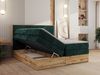 Boxspringbett, Set mit zwei Multipocket-Matratze und Topper, hohe Kopfteil, Eiche Wotan Holzrahmen - WOOD CLASSIC KING - 180 x 200 cm - Dunkelgrün Cord - H3 Bild 4
