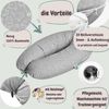 SEI Design Stillkissen Stillkissen Seitenschläferkissen Babynestchen Kuschelnest XXL 190x30, Schwangerschaftskissen mit Bezug, Schwangerschaftskissen mit Bezug, Babynest XXL ist als Bettschlange & Bettumrandung verwendbar Bild 2