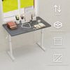 Schreibtisch höhenverstellbar in Grau,H 90 x T 100 x B 60cm, manuell per Kurbel, Metall & Holz, für Homeoffice und Arbeitszimmer Bild 3