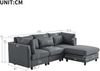 Merax Modernes Design, Polstermöbel, Sofa, Dreisitzer-Sofa, Wohnzimmersofa, Ecksofa mit Fußhocker, L-förmiges Ecksofa , grau Bild 4