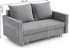 AX LIVING Sofa Modern Shurton 155 cm Grau Samt – Elegante 2-Sitzer Bild 4