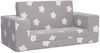 vidaXL Kinder-Schlafsofa 2-Sitzer Hellgrau mit Sternen Weicher Plüsch 357028 Bild 2