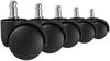 Bürostuhlrollen 5er Set Schwarz 50mm Weichboden 11mm Stift Bild 2