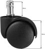 Bürostuhlrollen 5er Set Schwarz 50mm Weichboden 11mm Stift Bild 3