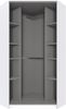 Eckkleiderschrank >Clack< Korpus weiss mit Spiegeltüren - 95x198x95cm (BxHxT) Bild 2