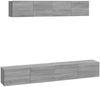 4-tlg. TV-Schrank-Set Grau Sonoma Holzwerkstoff [3114540] Bild 2