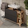 Waschbeckenunterschrank Karen Sonoma/Anthrazit 100 x 65 cm mit 2 Schubladen Vicco Bild 3
