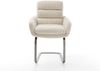 Freischwinger Abelia-Flex mit Armlehnen Cord Beige Freischwinger flach Graphit Bild 2