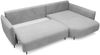 Selsey 'Oblivio' Ecksofa mit Schlaffunktion, Bettkasten, Samt wasserabweisend, Ottomane rechts, Grau Bild 5