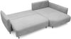 Selsey 'Oblivio' Ecksofa mit Schlaffunktion, Bettkasten, Samt wasserabweisend, Ottomane rechts, Grau Bild 3