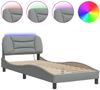 vidaXL Bettgestell mit LED ohne Matratze "Hvar" Hellgrau 90x190 cm Stoff 3213669 Bild 5