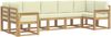 vidaXL Outdoor-Sofagarnitur mit Kissen 7 pcs Weiß und Creme 3388144 Bild 2