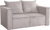 AX LIVING Hatay Schlafsofa 2 Sitzer Cord Hellgrau Sofa mit Bettkasten Bild 2