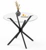 Runder Esstisch aus Glas 90x78 cm, schwarz, für 1-4 Personen, Metallgestell Bild 2