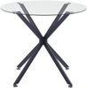 Runder Esstisch aus Glas 90x78 cm, schwarz, für 1-4 Personen, Metallgestell Bild 3