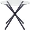 Runder Esstisch aus Glas 90x78 cm, schwarz, für 1-4 Personen, Metallgestell Bild 3
