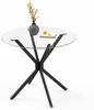 Runder Esstisch aus Glas 90x78 cm, schwarz, für 1-4 Personen, Metallgestell Bild 2