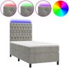 vidaXL Boxspringbett mit Matratze & LED Hellgrau 90x190 cm Samt 3136275 Bild 2