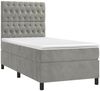 vidaXL Boxspringbett mit Matratze & LED Hellgrau 90x190 cm Samt 3136275 Bild 3