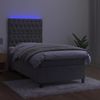 vidaXL Boxspringbett mit Matratze & LED Hellgrau 90x190 cm Samt 3136275 Bild 4