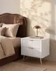 Vente-unique - ELONARIA Bedside table Holz, Platte Weiß - B 38 cm x H 55,3 cm x L 63,2 cm Bild 2