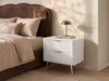 Vente-unique - ELONARIA Bedside table Holz, Platte Weiß - B 38 cm x H 55,3 cm x L 63,2 cm Bild 1