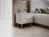 Vente-unique - ELONARIA Bedside table Holz, Platte Weiß - B 38 cm x H 55,3 cm x L 63,2 cm Bild 3
