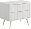 Vente-unique - ELONARIA Bedside table Holz, Platte Weiß - B 38 cm x H 55,3 cm x L 63,2 cm Bild 4