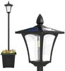 Outsunny Außen-Stehlampe Wetterfeste Wegleuchte mit LED, 10 Std. Beleuchtung, Automatische Dämmerungserkennung, LED wechselbar, Warmweiß, für Außen, 33 x 33 x 160 cm, Schwarz Bild 2