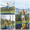 Songmics Trampolin mit Sicherheitsnetz und Leiter, gepolstertes Gestell, schwarz-dunkelblau, Ø 366cm Bild 3