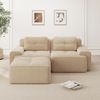 Modulsofa aus Cord mit Tiefsitz & boneless Design, beige Bild 3