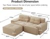 Modulsofa aus Cord mit Tiefsitz & boneless Design, beige Bild 5