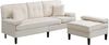 Ecksofa aus Chenille 195x149x86 cm mit beweglicher Fußbank, hellbeige Bild 5