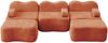 Modulares Sofa aus Samt, rahmenlos, U-/L-Form, 288x167x70 cm, orange, ohne Montage Bild 4