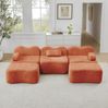 Modulares Sofa aus Samt, rahmenlos, U-/L-Form, 288x167x70 cm, orange, ohne Montage Bild 3