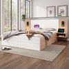 Polsterbett 160×200 cm aus Massivholz und MDF mit USB-Anschluss und Leselicht, weiß Bild 3