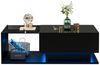 Merax Couchtisch mit Glastischplatte und Schublade, Beistelltisch Hochglanz mit LED inkl. APP, Wohnzimmertisch Bild 2